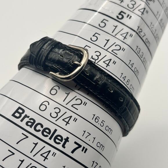 Vintage Carolee Antoninus Pius Black Leather Women’s Watch Working New Battery - Picture 8 of 8